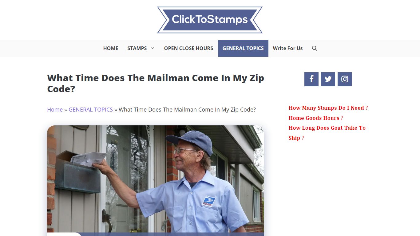 What Time Does The Mailman Come In My Zip Code? - Click To Stamps
